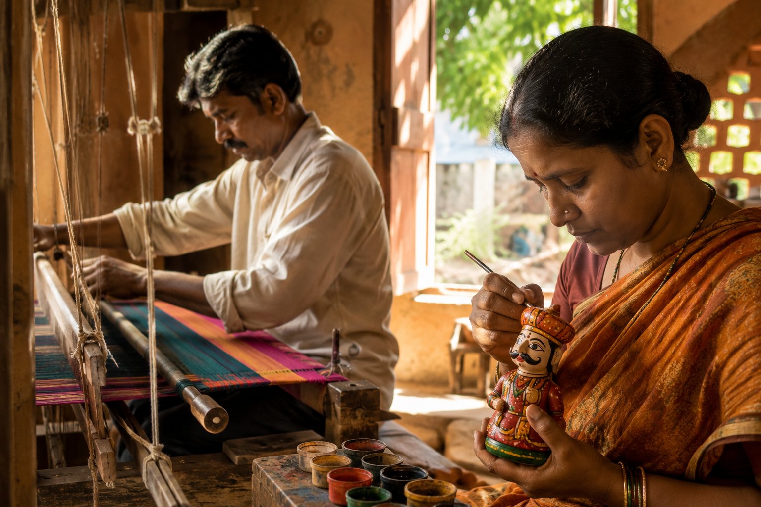 Indian artisans at work
